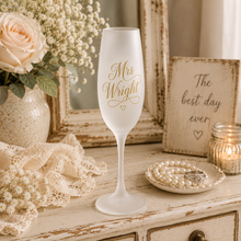 Load image into Gallery viewer, Frosted Champagne Flute Mrs