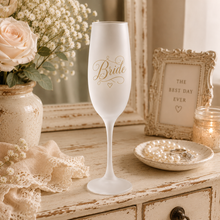 Load image into Gallery viewer, Frosted Champagne Flute bride1