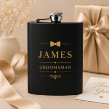 Load image into Gallery viewer, Personalised Hip Flask Black