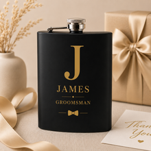 Load image into Gallery viewer, Personalised Hip Flask Black