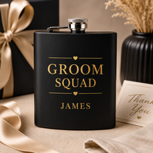 Load image into Gallery viewer, Personalised Hip Flask Black