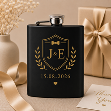 Load image into Gallery viewer, Personalised Hip Flask Black