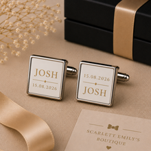 Load image into Gallery viewer, Silver Square Cufflinks