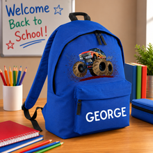 Load image into Gallery viewer, Kids Monster Truck Backpack