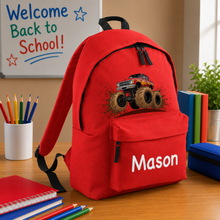 Load image into Gallery viewer, Kids Monster Truck Backpack