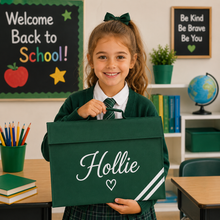 Load image into Gallery viewer, School Book Bag Name with Heart