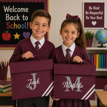 Load image into Gallery viewer, School Book Bag Initial and Name