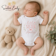 Load image into Gallery viewer, Little Sister Personalised Baby Vest