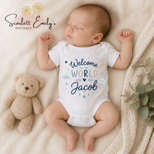 Load image into Gallery viewer, Welcome to the World Personalised Baby Vest