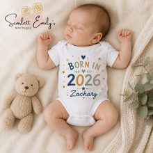 Load image into Gallery viewer, Born in Personalised Baby Vest
