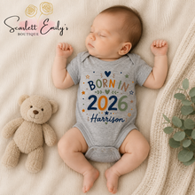 Load image into Gallery viewer, Born in Personalised Baby Vest