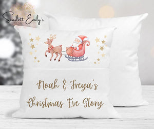 Santa Sleigh Pocket Cushion