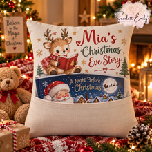 Load image into Gallery viewer, Christmas Eve Story Pocket Cushion Cover