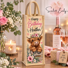 Load image into Gallery viewer, Birthday Jute Bottle Bags