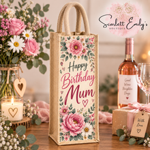 Load image into Gallery viewer, Birthday Jute Bottle Bags