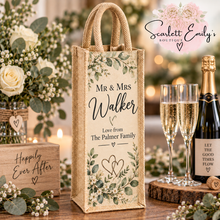 Load image into Gallery viewer, Wedding Jute Bottle Bags