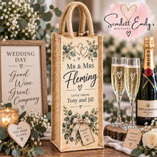 Load image into Gallery viewer, Wedding Jute Bottle Bags
