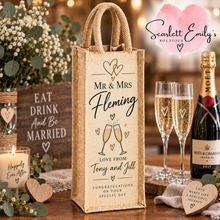 Load image into Gallery viewer, Wedding Jute Bottle Bags
