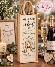 Load image into Gallery viewer, Wedding Jute Bottle Bags
