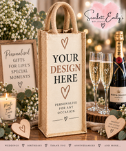 Load image into Gallery viewer, Wedding Jute Bottle Bags