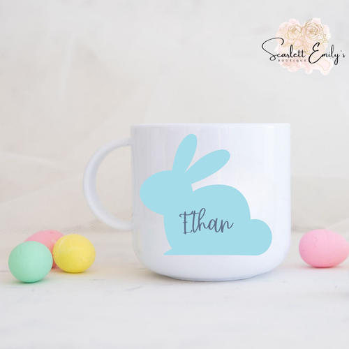 Blue Easter Bunny Shape Polymer Mug 6oz