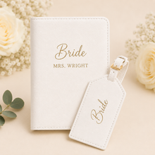 Load image into Gallery viewer, Passport &amp; Luggage Tag Set - White