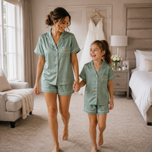 Load image into Gallery viewer, Satin Pyjamas - Eucalyptus