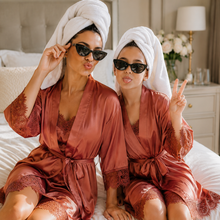 Load image into Gallery viewer, Satin Robe - Cinnamon