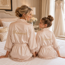 Load image into Gallery viewer, Satin Robe - Nude