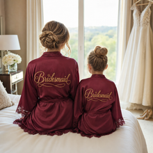 Load image into Gallery viewer, Satin Robe - Wine