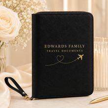 Load image into Gallery viewer, Travel Document &amp; Passport Holder - Black