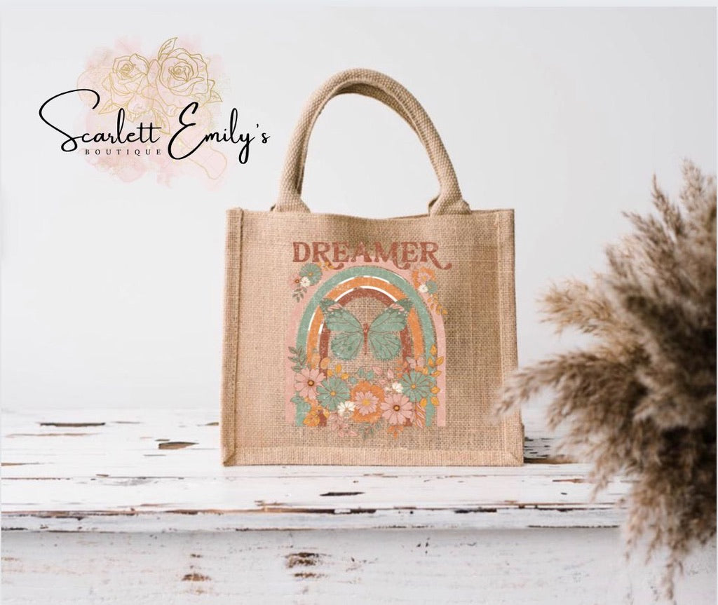 Dreamer Small Burlap Bag