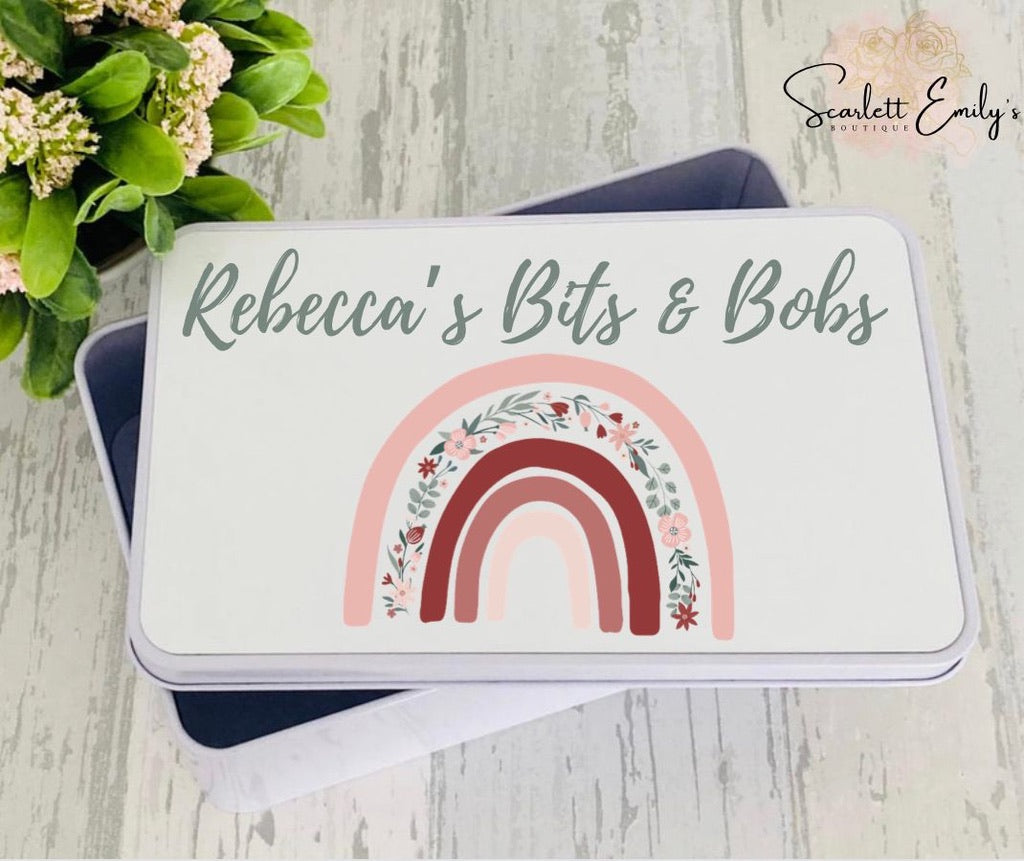 Boho Rainbow Rectangle Tin