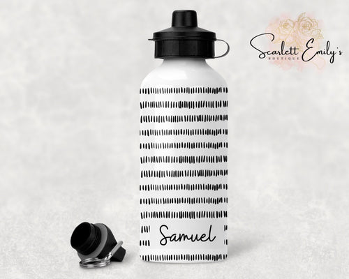 Monochrome Stripe 500ml Water Bottle