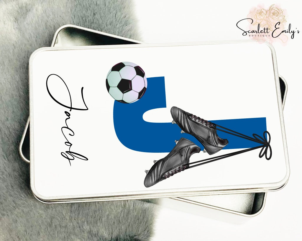 Football Initial Rectangle Tin