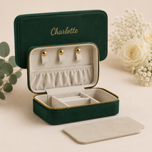 Load image into Gallery viewer, Velvet Jewellery Box - Emerald Green
