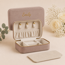 Load image into Gallery viewer, Velvet Jewellery Box - Rose Quartz