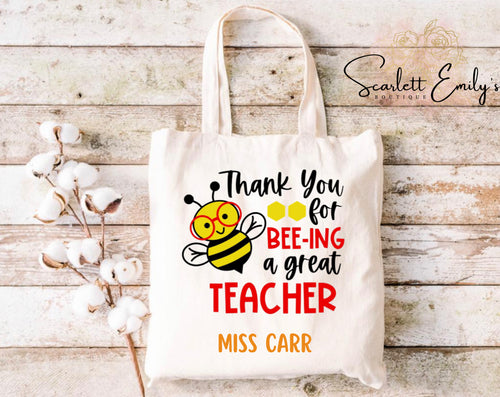 Teacher Bee Tote Bag