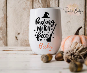 Resting Witch Face Wine Tumbler