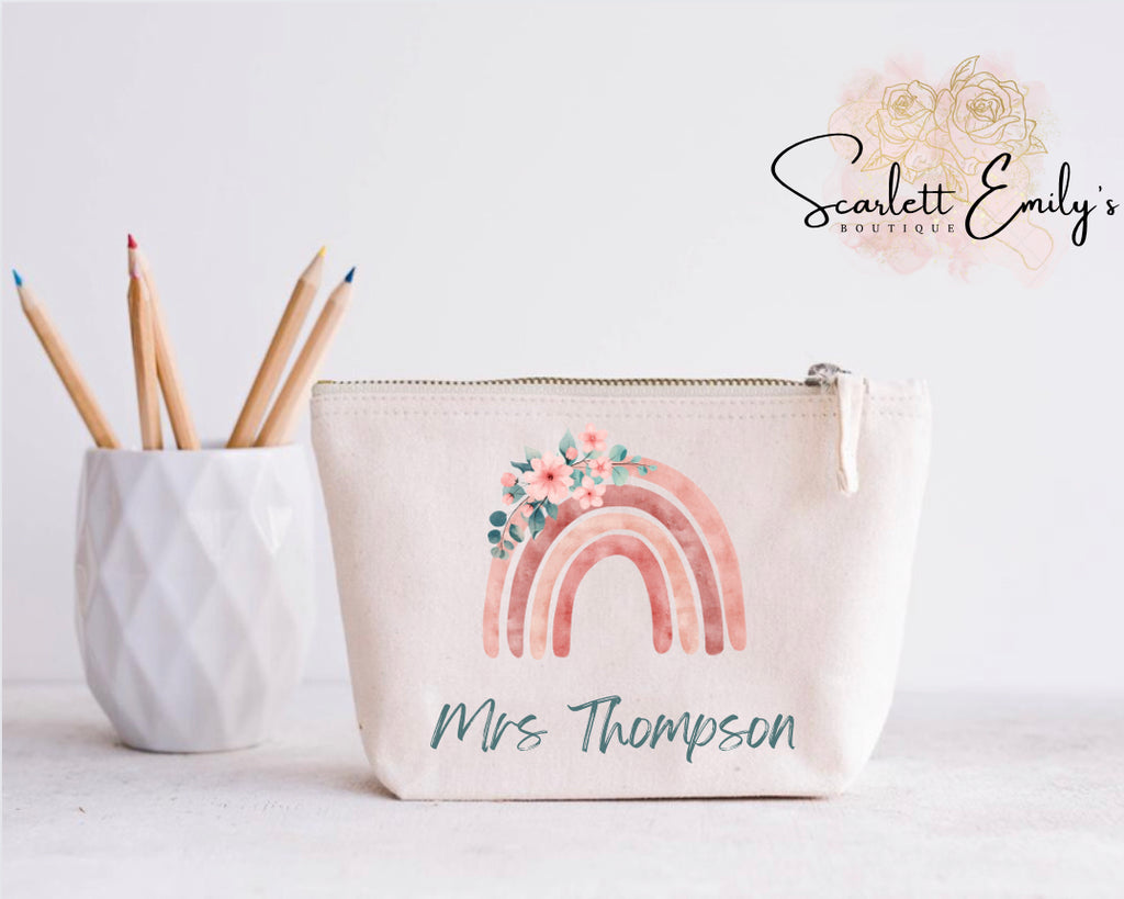 Floral Rainbow Zip Bag